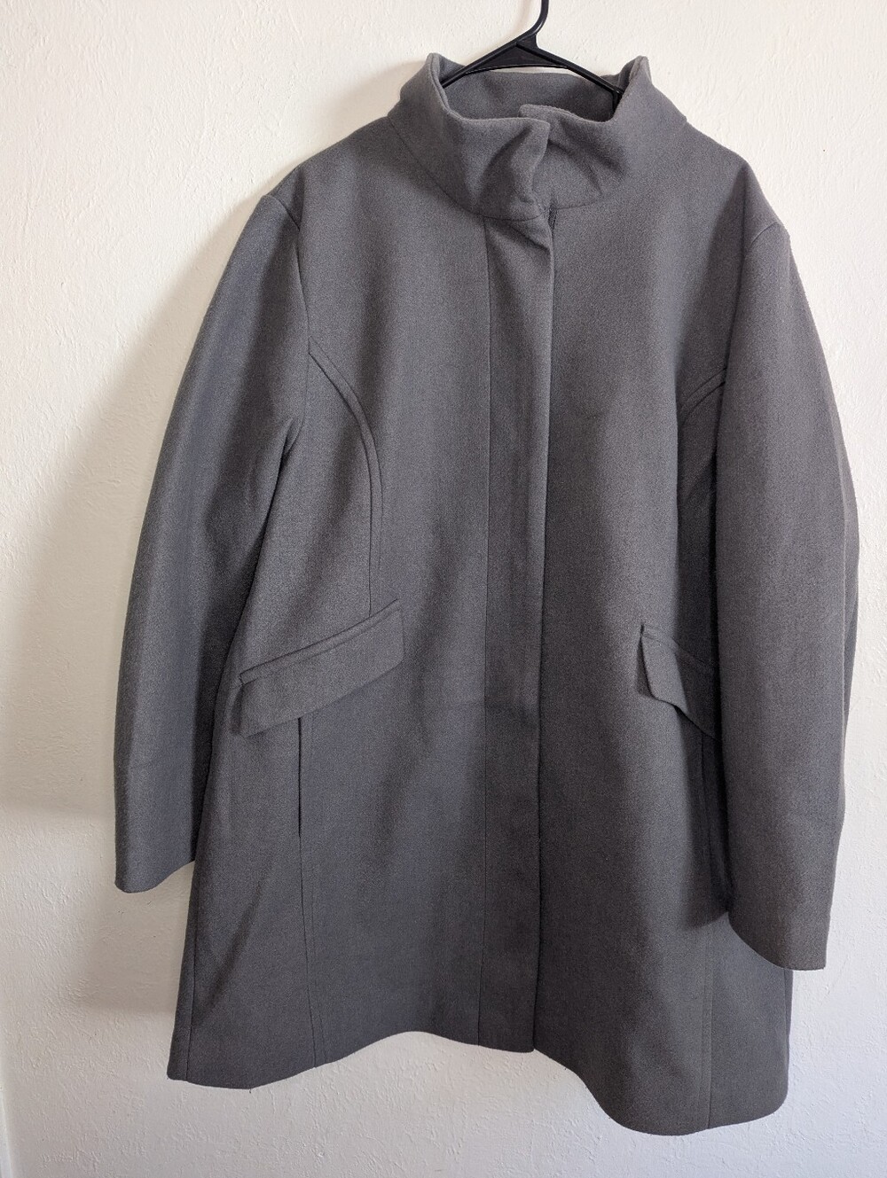 NWOT Nine West Faux-Wool Zip Front Coat Women's Size XXL